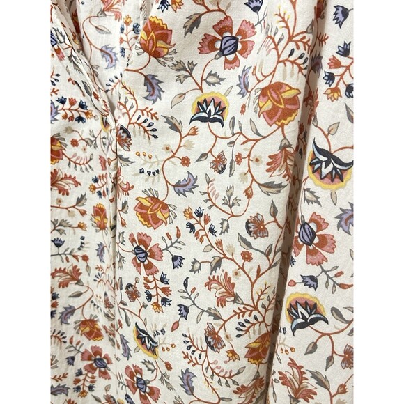 Ana New Approach Womens 3X Cotton Floral‎ Ruffle Collar Balloon Sleeve Top - Picture 7 of 9